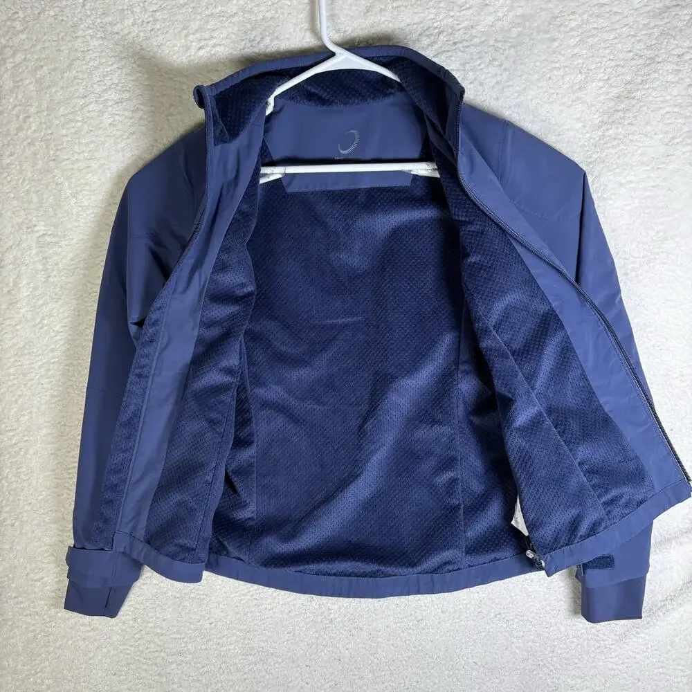 Zero Restriction Abbey Jacket Womens Small Blue Waterproof Waffle Lined Fleece